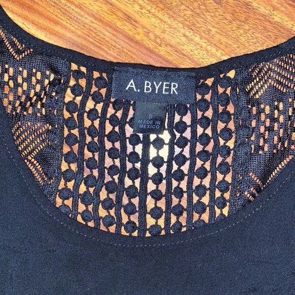 A. Byer Black Lace Back Tank Women's Size Small - Picture 2 of 7